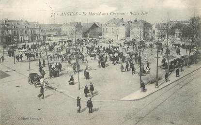 / CPA FRANCE 49 "Angers, le marché aux chevaux, place Ney"