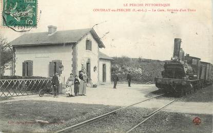 CPA FRANCE 28 "Coudray au Perche, la Gare" / TRAIN