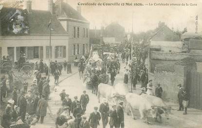 CPA FRANCE 28 "Cavalcade de Courville, 1909, avenue de la gare"