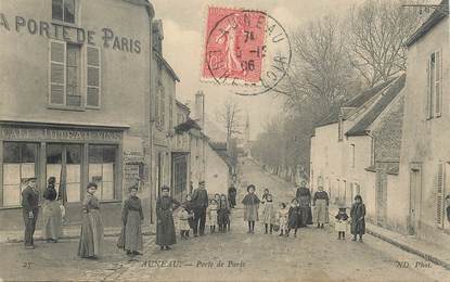 CPA FRANCE 28 "Auneau, Porte de Paris" / CAFÉ 