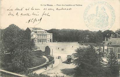 / CPA FRANCE 72 "Le Mans, place des Jacobins et théâtre"