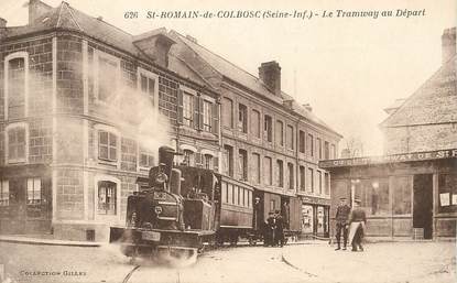 CPA FRANCE 76 "Saint Romain de Colbosc, le tramway au départ" / TRAIN