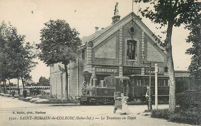CPA FRANCE 76 "Saint Romain de Colbosc, le tramway au dépôt"