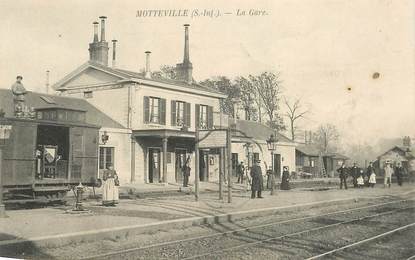 CPA FRANCE 76 "Motteville, la gare" / TRAIN