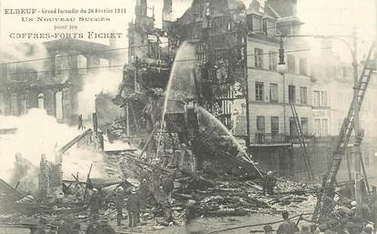 CPA FRANCE 76 "Elbeuf, grand incendie de 1911, coffres forts FICHET"
