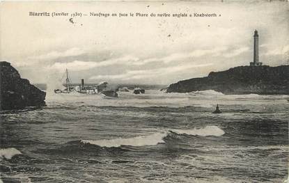 / CPA FRANCE 64 "Biarritz, naufrage en face le phare du navire anglais Kneworth"