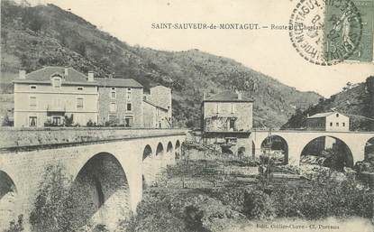 / CPA FRANCE 07 "Saint Sauveur de Montagut, route du Cheylard"