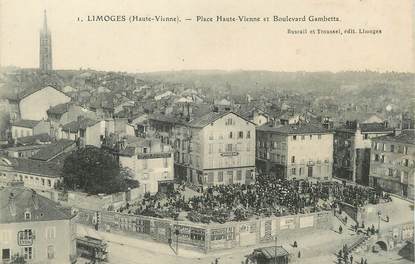 / CPA FRANCE 87 "Limoges, place Haute Vienne et boulevard Gambetta"