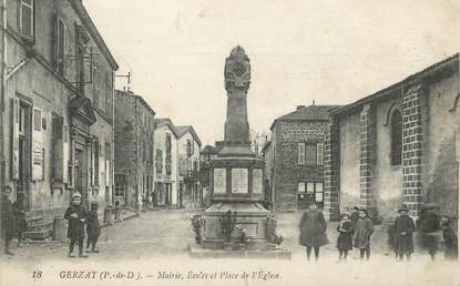 / CPA FRANCE 63 "Gerzat, mairie, écoles et place de l'église"