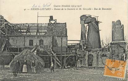 / CPA FRANCE 62 "Hénin Liétard, ruines de la Sucrerie"