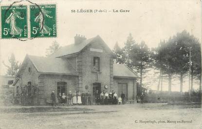 / CPA FRANCE 62 "Saint Léger, la gare"