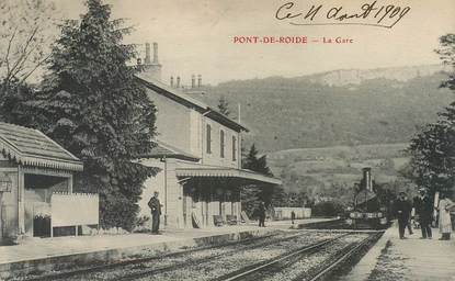 CPA FRANCE 25 "Pont de Roide, la Gare" / TRAIN