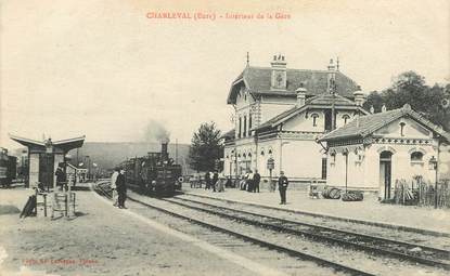CPA FRANCE 27 " Charleval, la Gare" / TRAIN