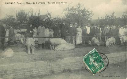 CPA FRANCE 27 " Brionne, Place de Lorraine, Marché aux Porcs"