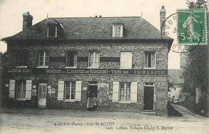 CPA FRANCE 27 "Aizier, Café Blactot" / MERCERIE