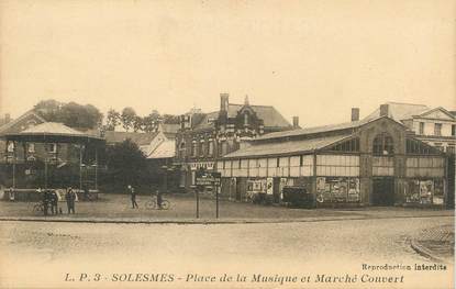 / CPA FRANCE 59 "Solesmes, place de la musique et marché couvert"