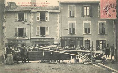 CPA FRANCE 87 "Limoges, Grèves de 1905" / TABAC MERCERIE