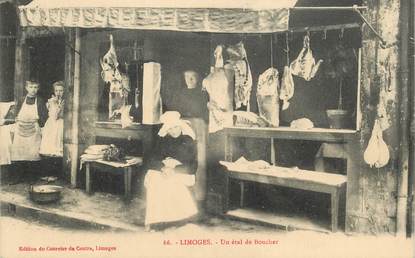 CPA FRANCE 87 "Limoges, un étal de boucher"