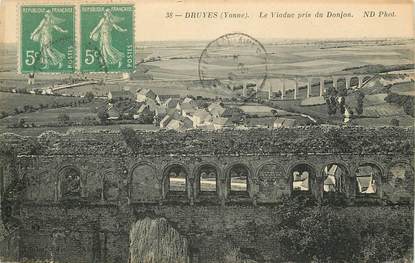 CPA FRANCE 89 "Druyes, le viaduc pris du Donjon"