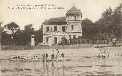 / CPA FRANCE 83 "Villa Solemar, plage d'Hyères"