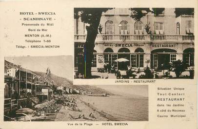 / CPA FRANCE 06 "Nice, hôtel Swécia, restaurant Locarno"