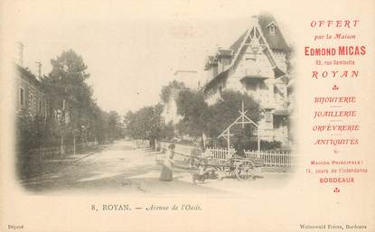 CPA FRANCE 17 "Royan, avenue de l'Oasis" / PUBLICITE BIJOUTERIE E. MICAS