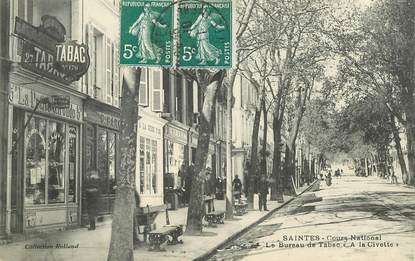 CPA FRANCE 17 "Saintes, le Cours National, bureau de Tabac A La Civette"