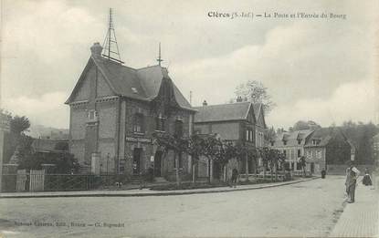 CPA FRANCE 76 "Clères, la Poste et l'Entrée du Bourg"