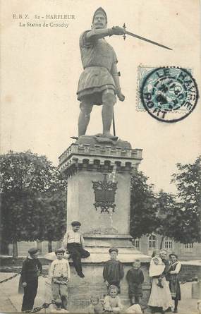 CPA FRANCE 76 "Harfleur, la statue de Crouchy"