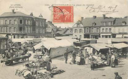 CPA FRANCE 76 "Goderville, la place du marché"