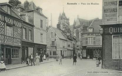 CPA FRANCE 76 " Aumale, la Place des Moulins"