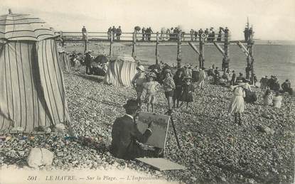 CPA FRANCE 76 "Le Havre, sur la plage" / PEINTRE