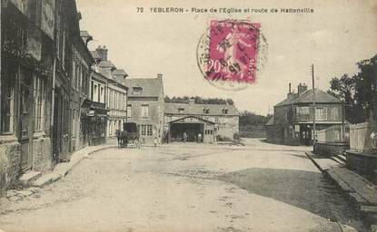 CPA FRANCE 76 "Yebleron, place de l'Eglise et route de Hattenville"