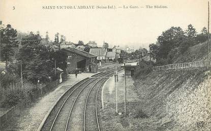 CPA FRANCE 76 "Saint Victor l'Abbaye, la gare"