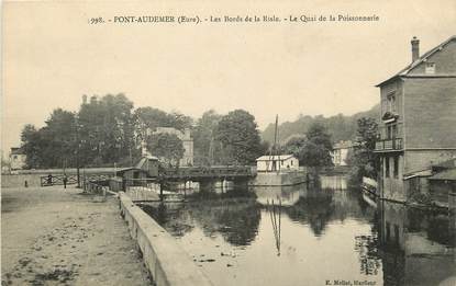 CPA FRANCE 27 "Pont Audemer, les bords de la Risle, le quai de la Poissonnerie"