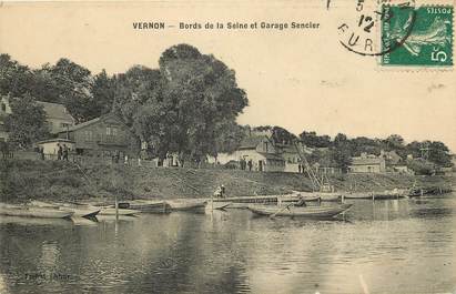 CPA FRANCE 27 "Vernon, Bords de la Seine et garage Sencier"