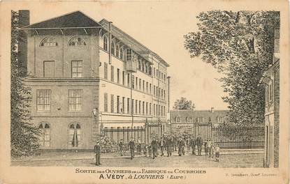 CPA FRANCE 27 "Louviers, Sortie des ouvriers de la fabrique de courroies A. VEDY"