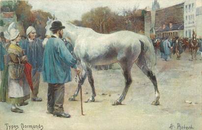 / CPA FRANCE 14 "Types Normands" / FOLKLORE NORMAND / CHEVAL