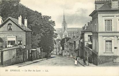 CPA FRANCE 27 "Evreux, la rue du Lycée, Ed. L.L."