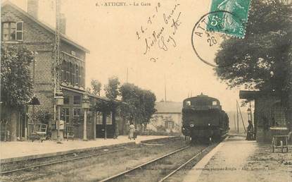 CPA FRANCE 60 "Attichy, la gare" / TRAIN