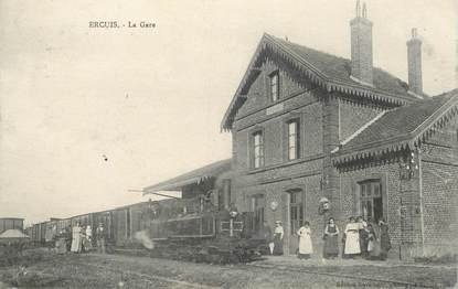 CPA FRANCE 60 "Ercuis, la gare" / TRAIN