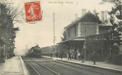 CPA FRANCE 60 "Heilles, la gare" / TRAIN