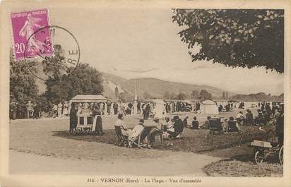 CPA FRANCE 27 "Vernon, la Plage et vue d'ensemble"