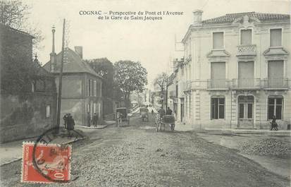 / CPA FRANCE 16 "Cognac, perspective du pont et l'avenue de la gare de Saint Jacques"