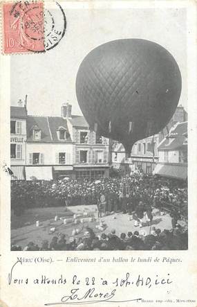 CPA FRANCE 60 "Méru, enlèvement d'un ballon le lundi de Pâques"