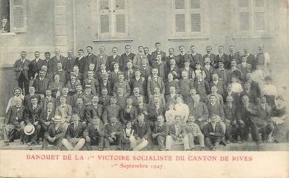 CPA FRANCE 38 "Rives, Banquet de la 1ere Victoire socialiste du canton, 1907"