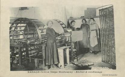 CPA FRANCE 38 "Renage, Usine Montessuy, atelier d'Ourdissage"