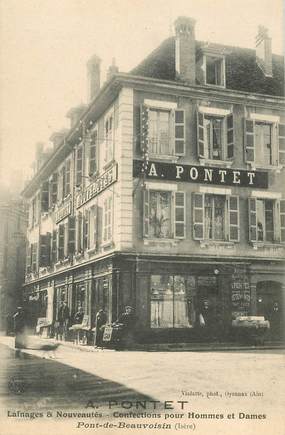 CPA FRANCE 38 "Pont de Beauvoisin, Confections lainages et nouveautés, A. Pontet"