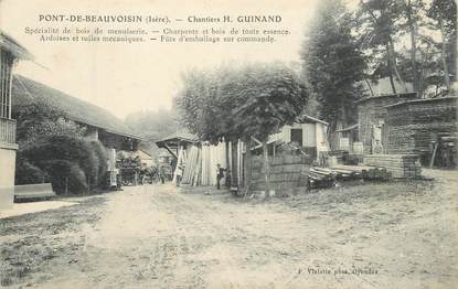 CPA FRANCE 38 "Pont de Beauvoisin, chantiers H. Guinand, bois de menuiserie"