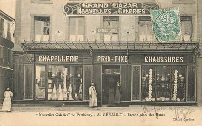 CPA FRANCE 79 "Parthenay, les Nouvelles Galeries" / CHAPELLERIE / CHAUSSURES
